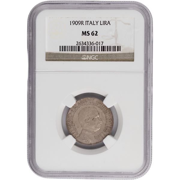 Italy 1909 R Silver 1 Lira