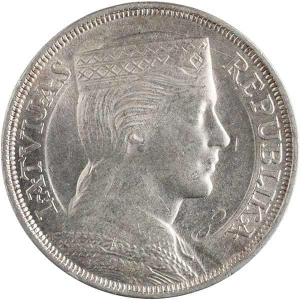 Latvia 1931 Silver 5 Lati