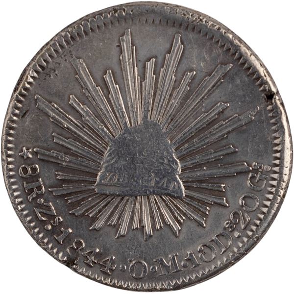 Mexico 1844 Zs OM Silver 8 Reales
