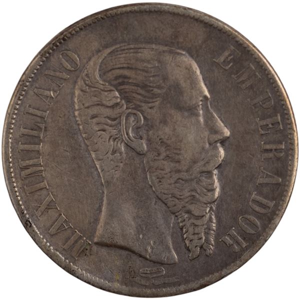 Mexico 1867 Mo Silver 1 Peso