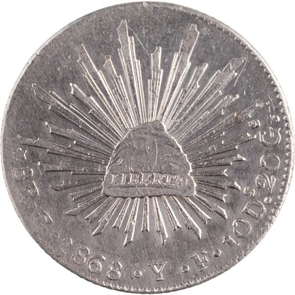 Mexico 1868 Go YF Silver 8 Reales