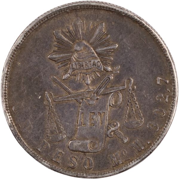 Mexico 1872 Mo M Silver 1 Peso
