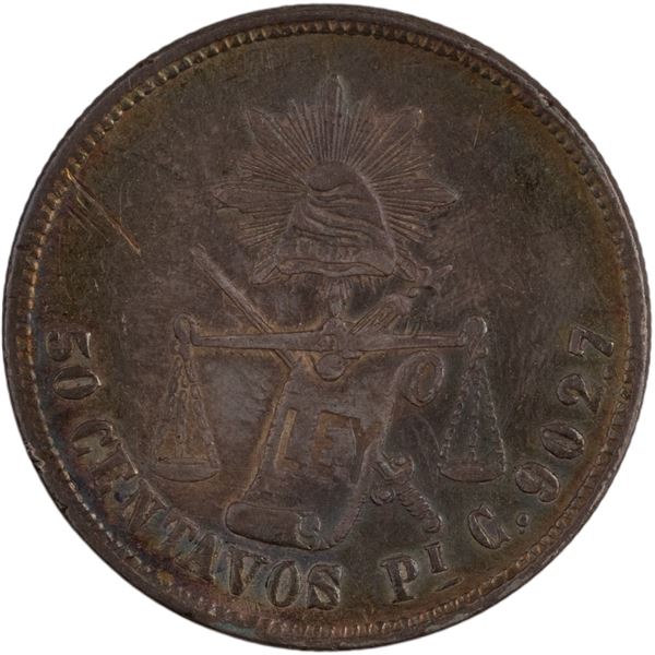 Mexico 1886 PI C Silver 50 Centavos 'Overdate'