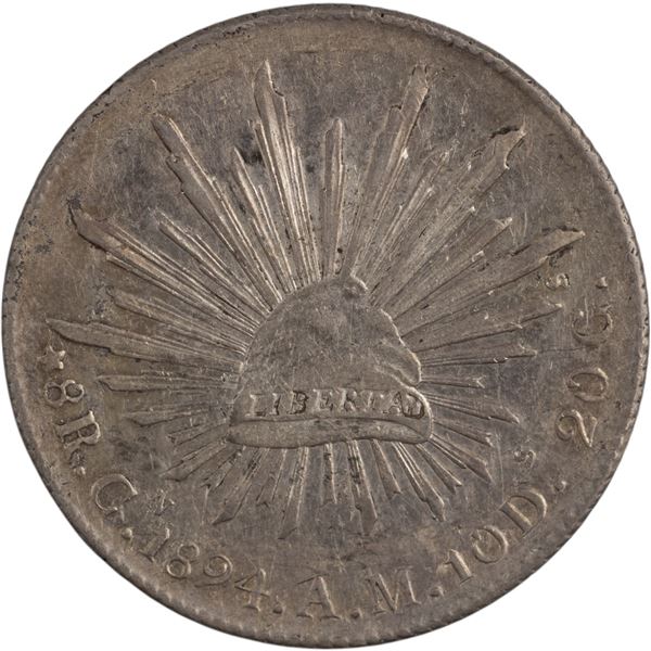 Mexico 1894 Cn AM Silver 8 Reales