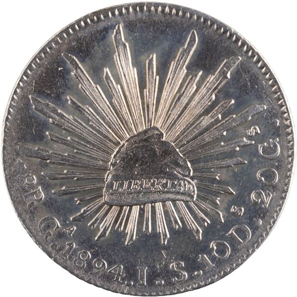Mexico 1894 Ga IS Silver 8 Reales
