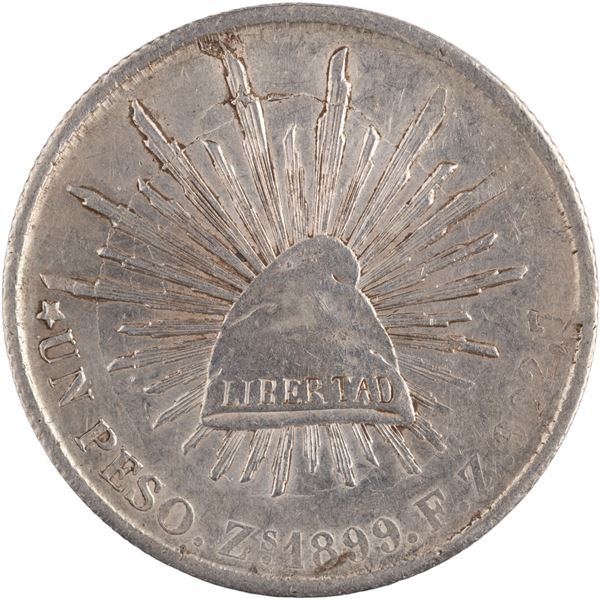 Mexico 1899 Zs FZ Silver 1 Peso