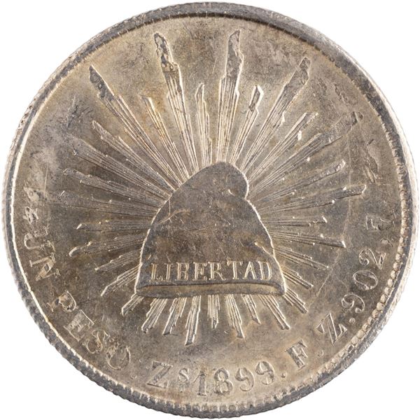 Mexico 1899 Zs FZ Silver 1 Peso