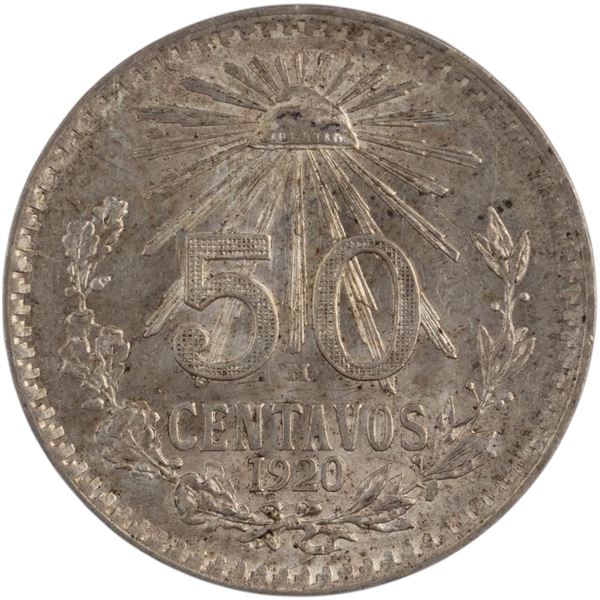 Mexico 1920 Silver 50 Centavos