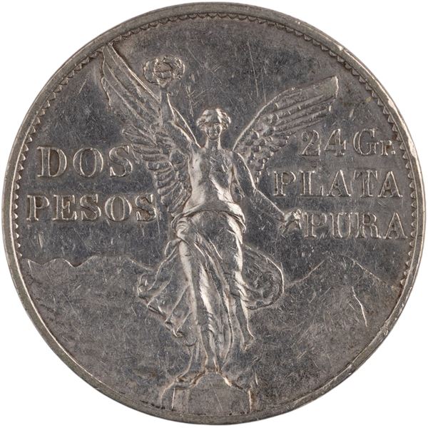 Mexico 1921 Silver 2 Pesos Winged Victory