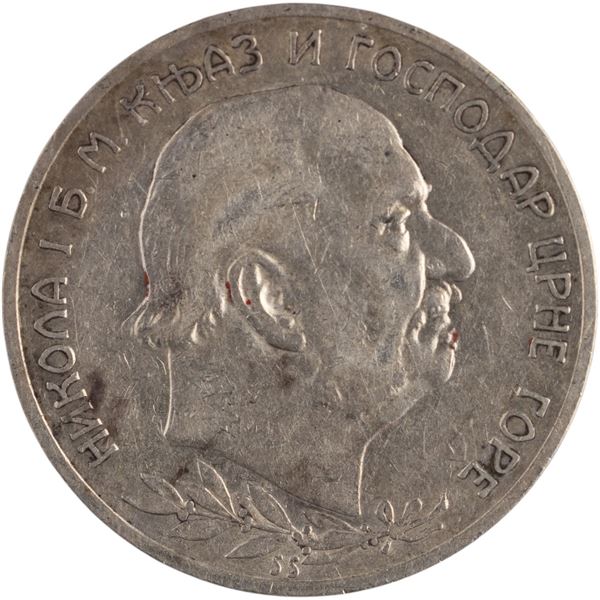 Montenegro 1910 Silver 2 Perpera