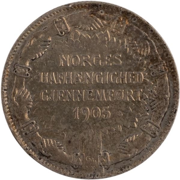 Norway 1907 Silver 2 Kroner