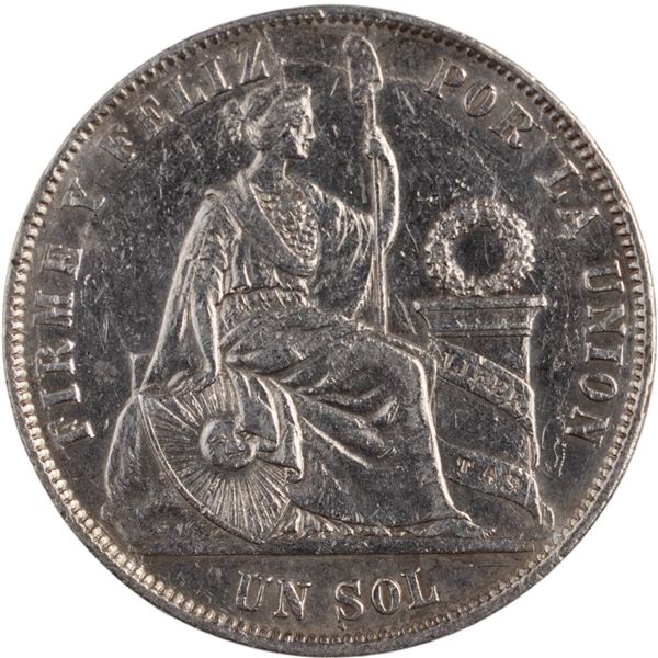 Peru 1872 YJ Silver 1 Sol