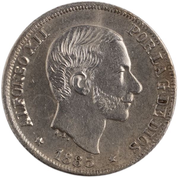 Philippines 1885 Silver 10 Centimos