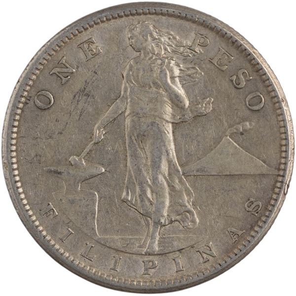 Philippines 1909 S Silver 1 Peso