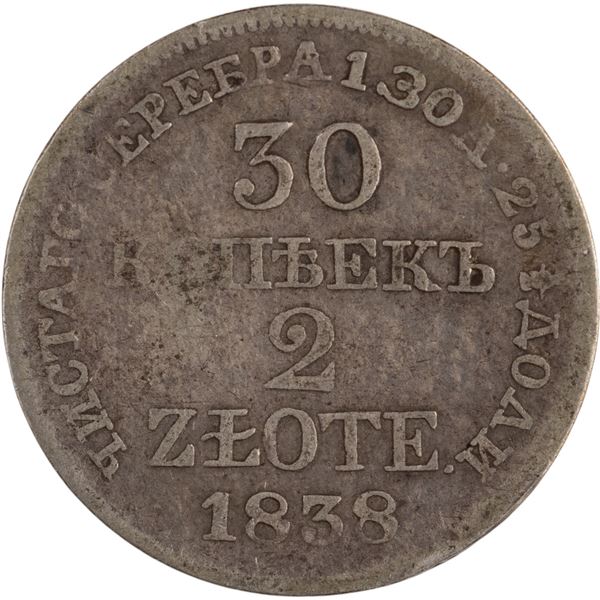 Poland 1838 MW Silver 2 Złote