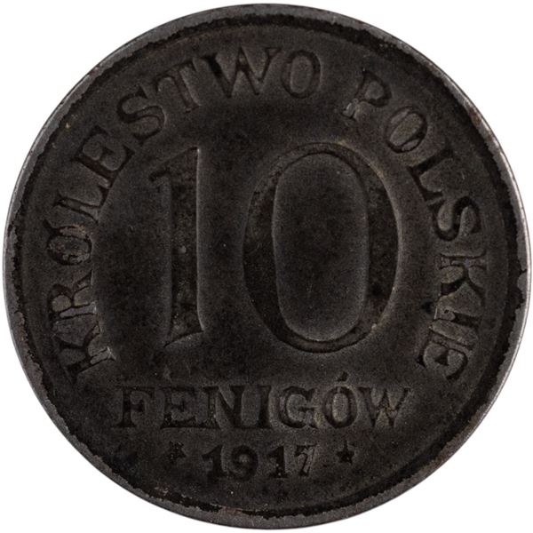 Poland 1917 FF 10 Fenigow Zinc