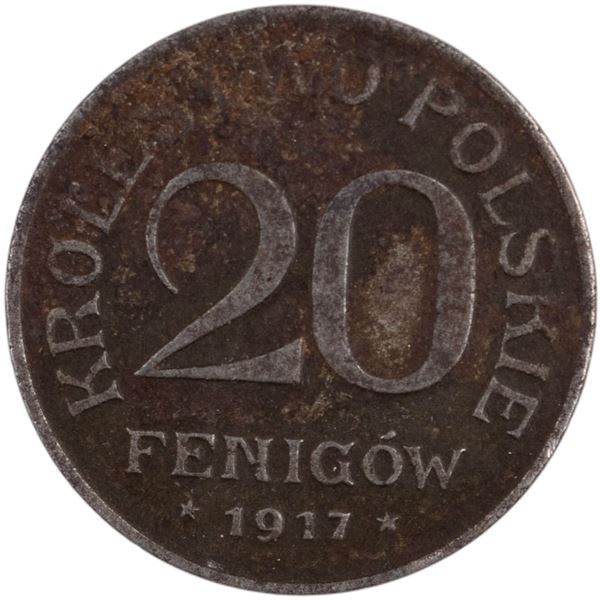 Poland 1917 FF 20 Pfenigow Strike in Iron