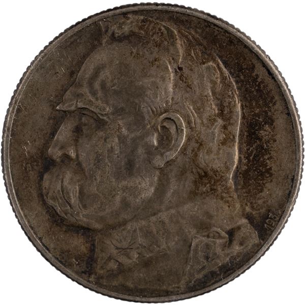 Poland 1934 Silver 5 Złotych Józef Piłsudski - Rifle Corps Eagle