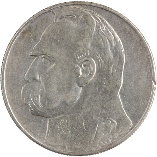 Poland 1937 Silver 10 Złotych Józef Piłsudski