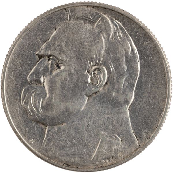 Poland 1938 Silver 5 Złotych Józef Piłsudski
