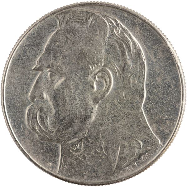 Poland 1939 Silver 10 Złotych Józef Piłsudski