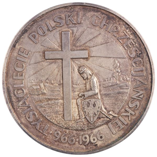 Poland 1966 Millennium of Christianity Poland Silver Medal - RARE