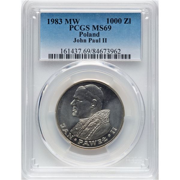 Poland 1983 MW Silver 1000 Złotych John Paul II Visit - Regular Strike