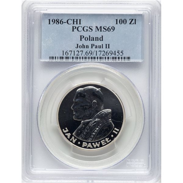 Poland 1986 CHI Silver 100 Złotych John Paul II - Regular Strike