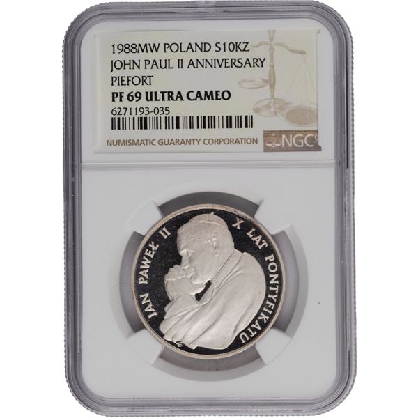 Poland 1988 MW Silver 10000 Złotych John Paul II