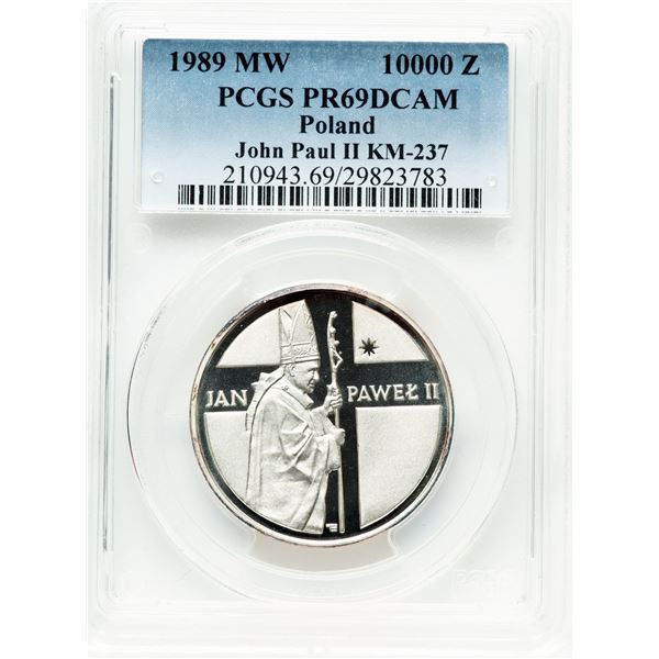 Poland 1989 MW Silver 10000 Złotych John Paul II