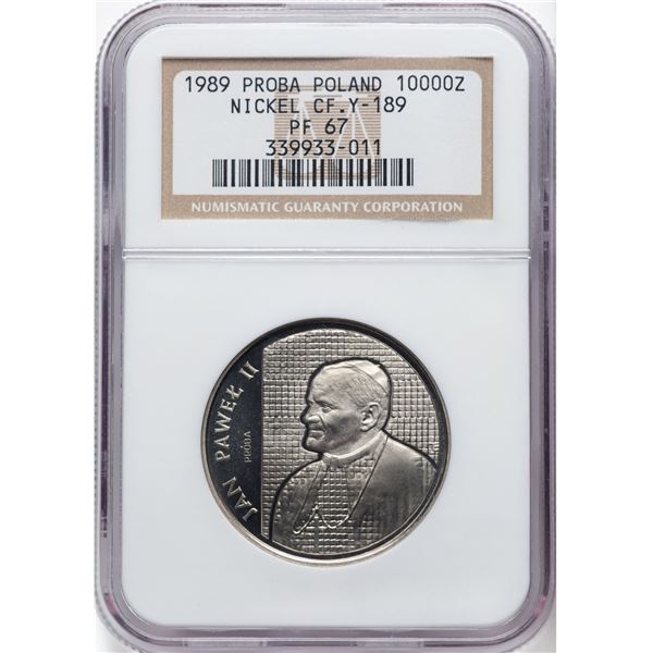 Poland 1989 Nickel 10000 Złotych John Paul II Próba - Kratka