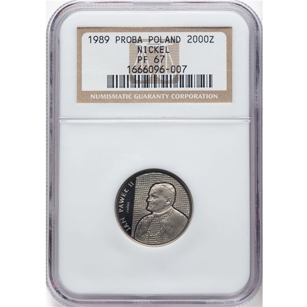 Poland 1989 Nickel 2000 Złotych John Paul II Próba - Kratka
