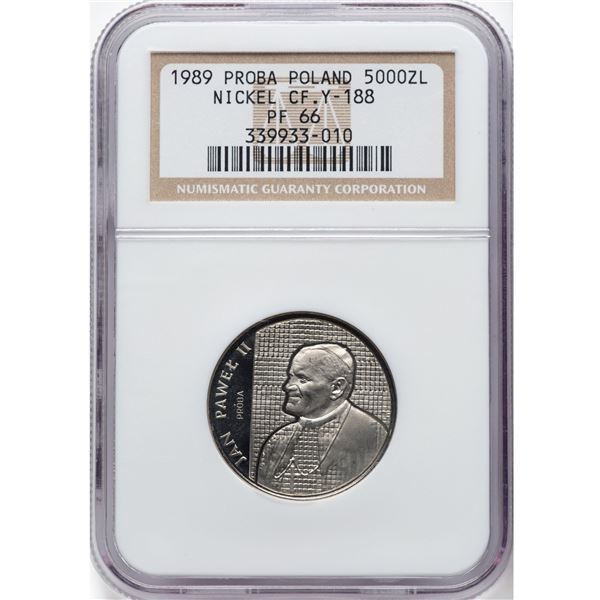 Poland 1989 Nickel 5000 Złotych John Paul II Próba - Kratka