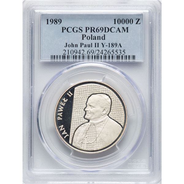 Poland 1989 Silver 10000 Złotych John Paul II - Kratka