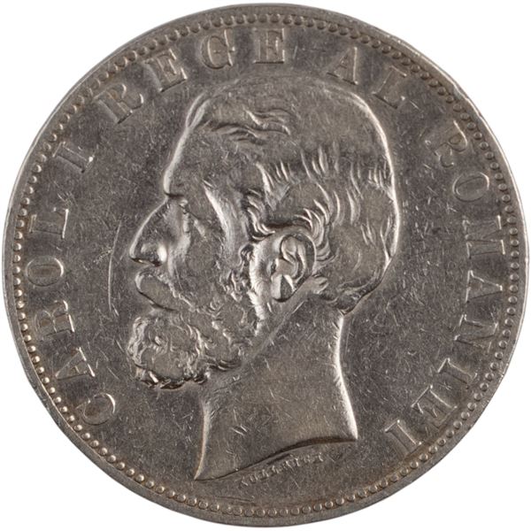 Romania 1880 Silver 5 Lei