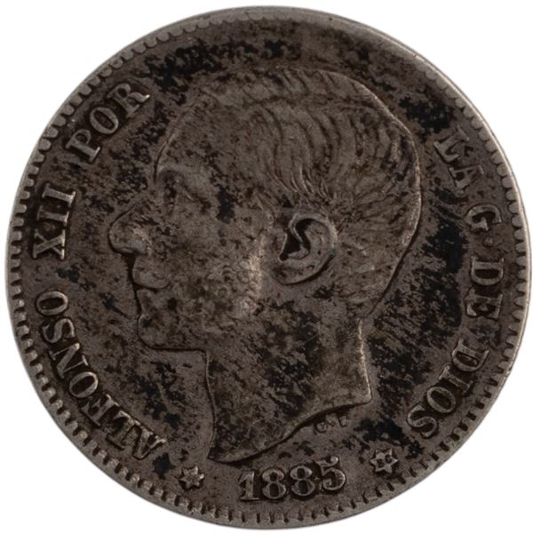 Spain 1885 (86) Silver 1 Peseta