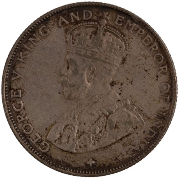 Straits Settlements 1920 Silver 50 Cents