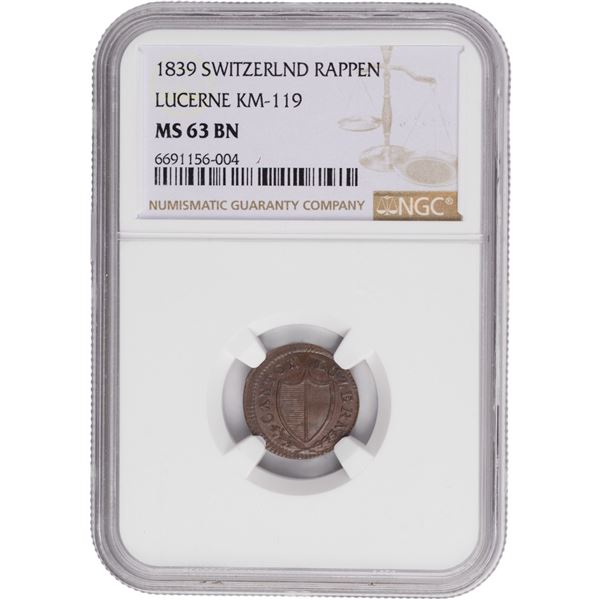 Switzerland 1839 Lucerne 1 Rappen