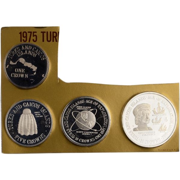 Turks & Caicos Islands 1975 Silver Low Mintage
