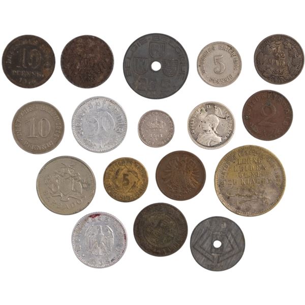 World Mixed Coins 1861-1998 Germany, Portugal (16 Pieces)