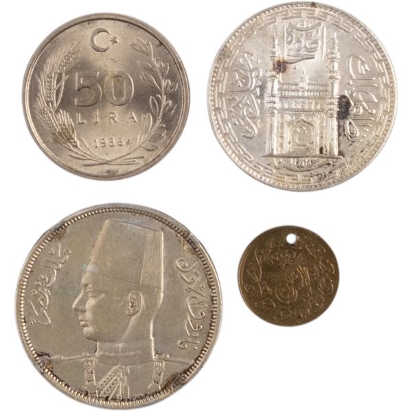World Mixed Lot Egypt, Afganistan Silver & Brass (4 Pieces)
