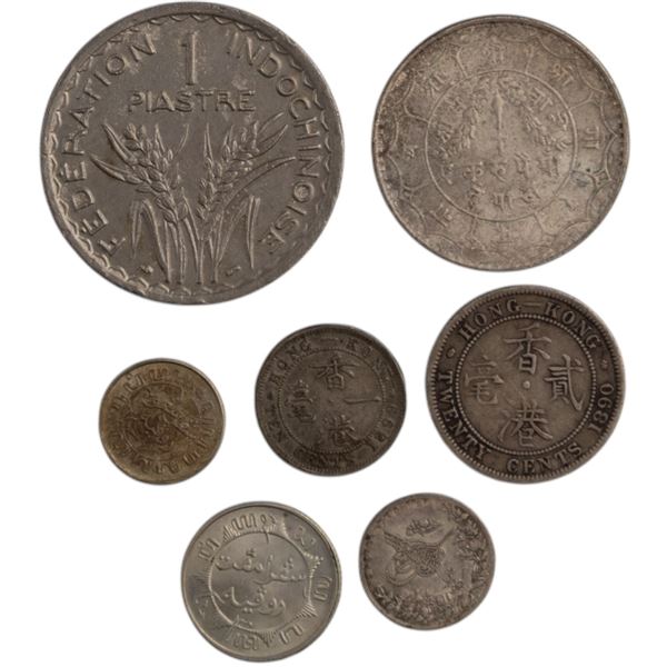 World Mixed Lot Hong Kong, Indochina, Netherlands Indies (7 pieces)