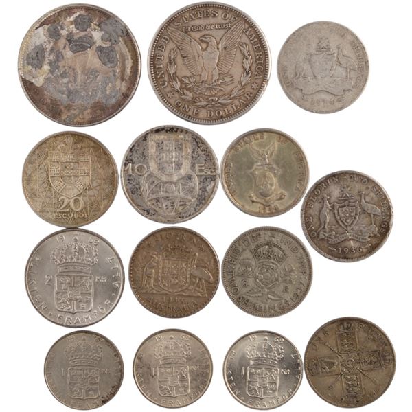 World Mixed Lots 1896-1968 United States,Australia... Silver Coins (14 Pieces)