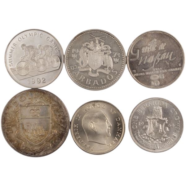 World Mixed Lots 1964-92 Bahamas, Jamaica... Silver Coins (6 Pieces)