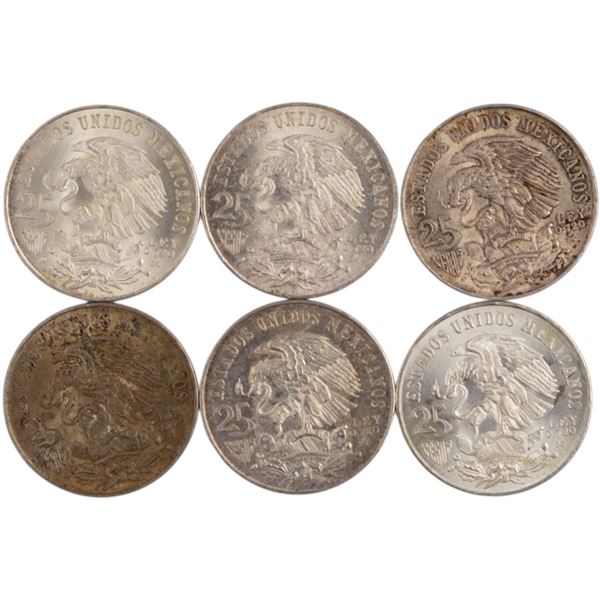 World Mixed Lots 1968 Mexico Silver Coins (6 Pieces)