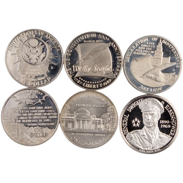 World Mixed Lots 1969-95 United States Silver Coins & Medal (6 Pieces)