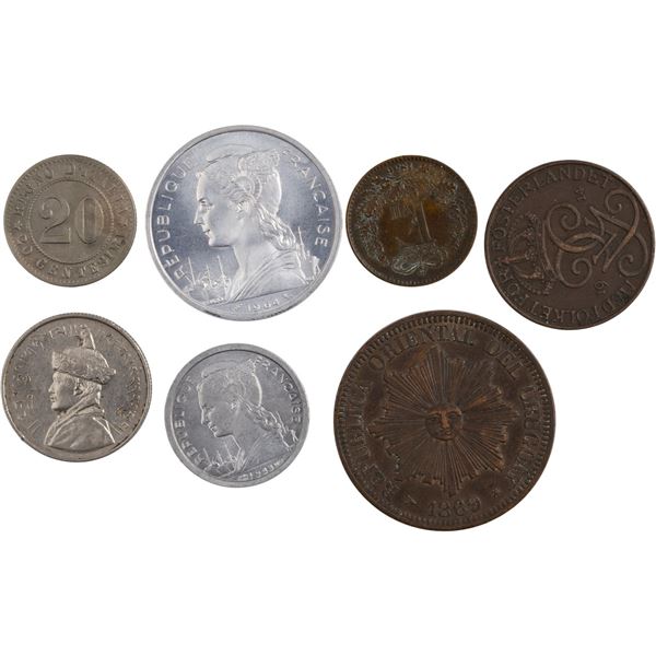World Mixed Lots Bhutan, Sweden, Uruguay 1869 1964 (7 Pieces)