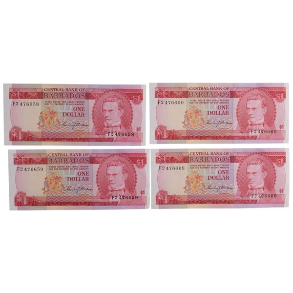 Barbados 1973 1 Dollar (4 Pieces)