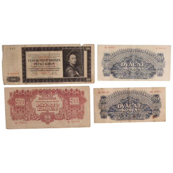 Czechoslovakia 1942-44 (4 Pieces)