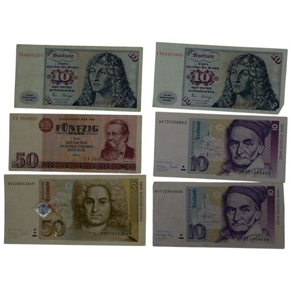 Germany 1973-93 Banknotes (6 Pieces)